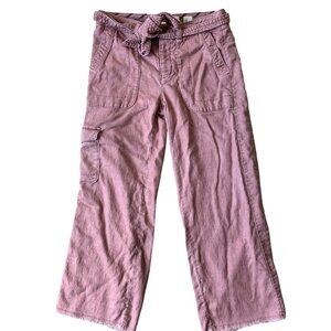 HEI Anthropologie Capri Cropped Pants Womens 25 Blush Button Fly Grunge Gorpcore